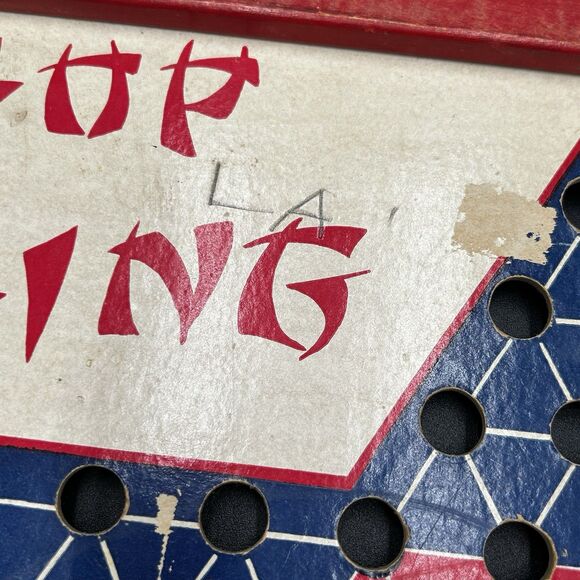 VTG Hop Ching Checkers Wood Frame Game Board J PRESSMAN Game Room Decor Wall Art - Picture 6 of 7